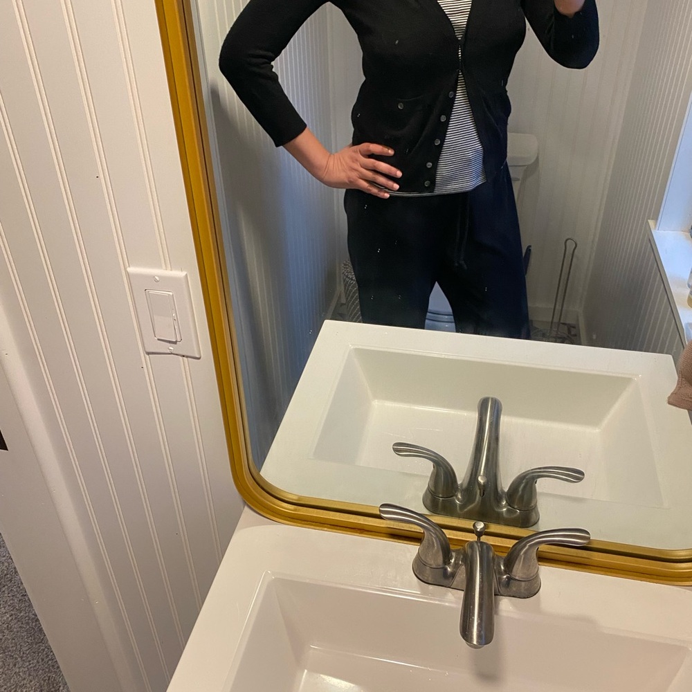 J.Crew black cashmere 3/4 sleeve cardigan - Picture 2 of 6